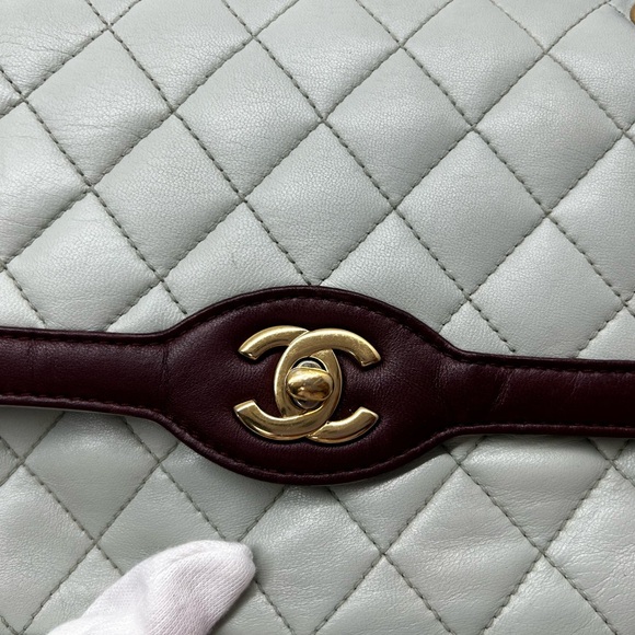 QUILTED LAMBSKIN 2-TONE FLAP BAG - Picture 11 of 16